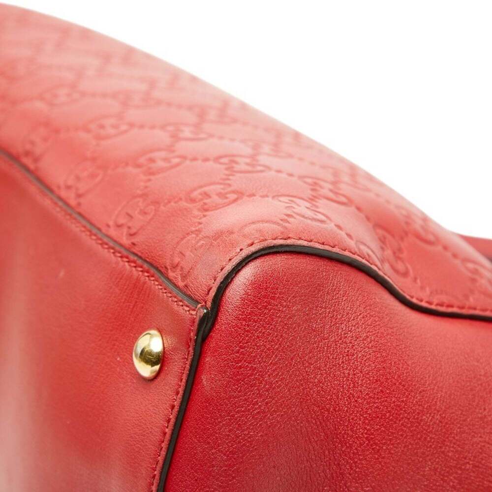 GUCCI Red Leather Tote Bag - Picture 6 of 12